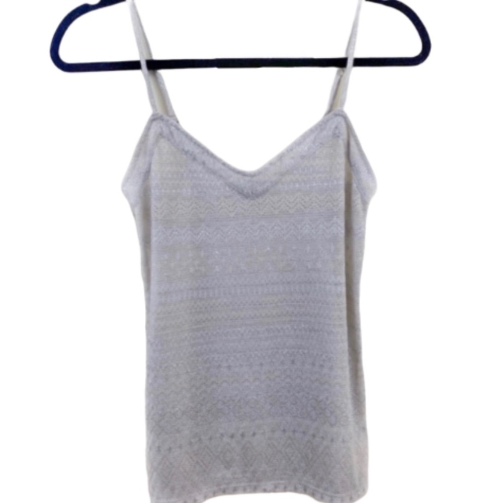 American Eagle knit metallic cream tank/cami
